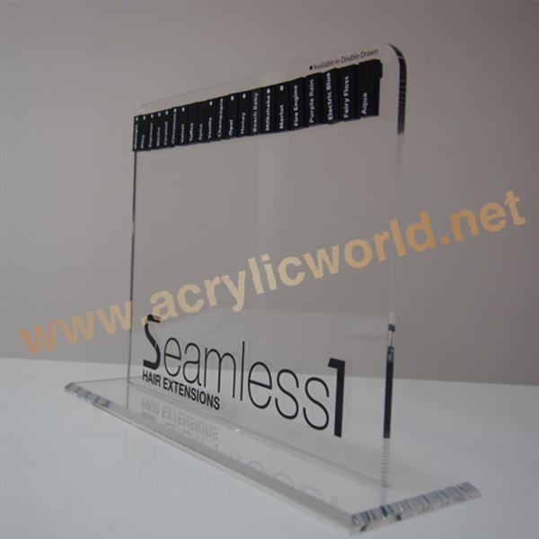 T shape clear acrylic hair display stand 